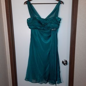 BEAUTIFUL TEAL CHIFFON LADIES DRESS SIZE 10